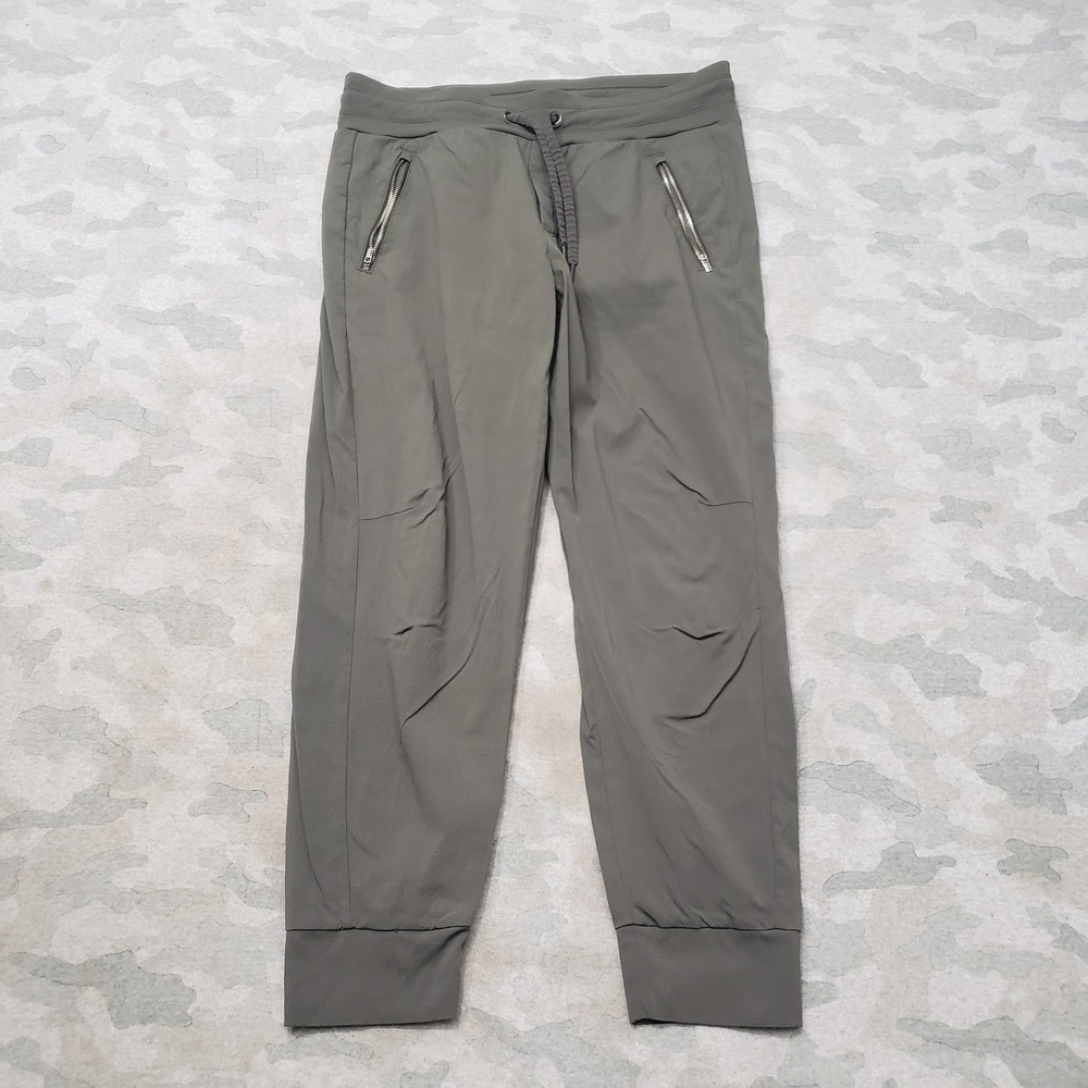 Athleta Jogger Pants Women 12 Green Trekkie North Hiking Travel Drawstring